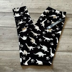 Leggings Depot Dinosaur Print Black and White Womens Leggings Fits Up To Sz 10